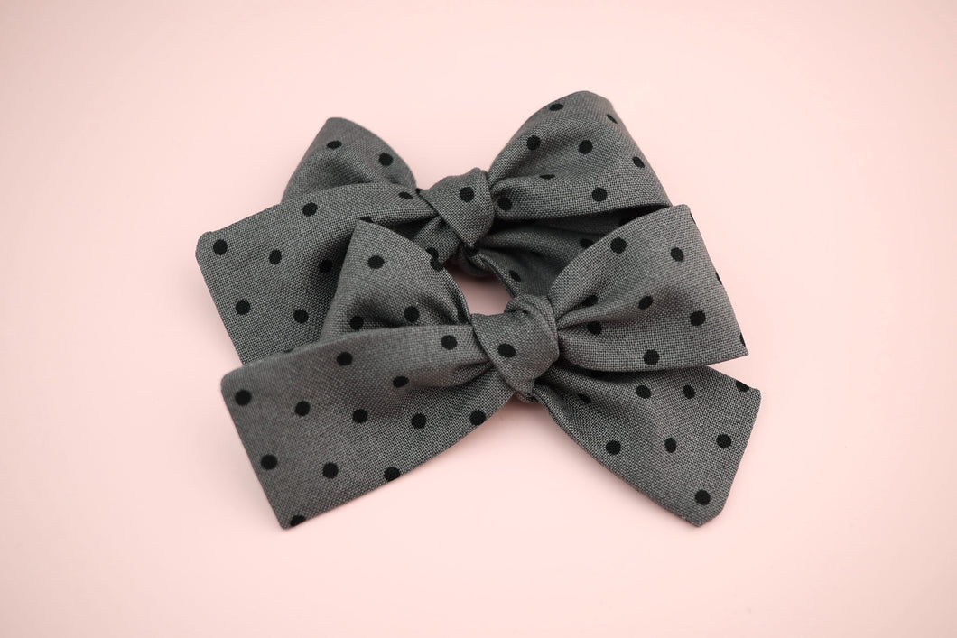 Grey Dots Pigtails
