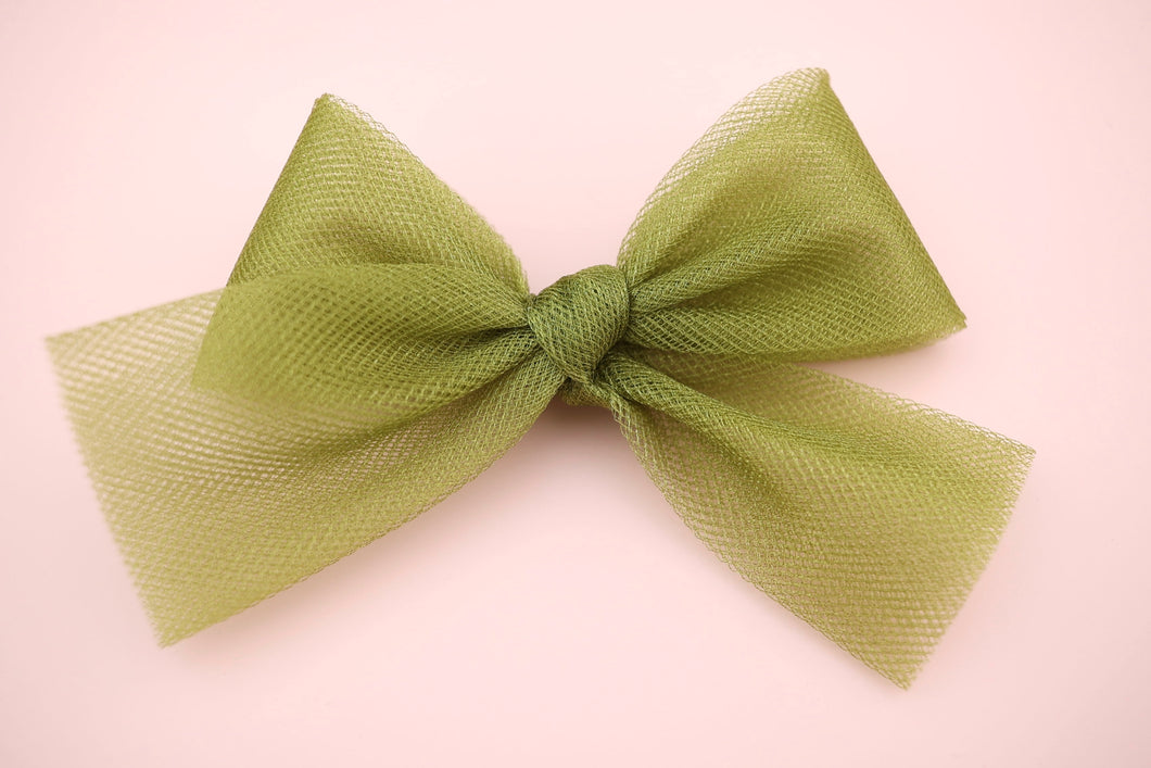 Moss Tulle Bow