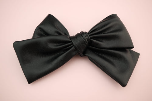 Black Pleather Classic Bow