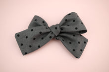 Load image into Gallery viewer, Grey Dots Petite Bow