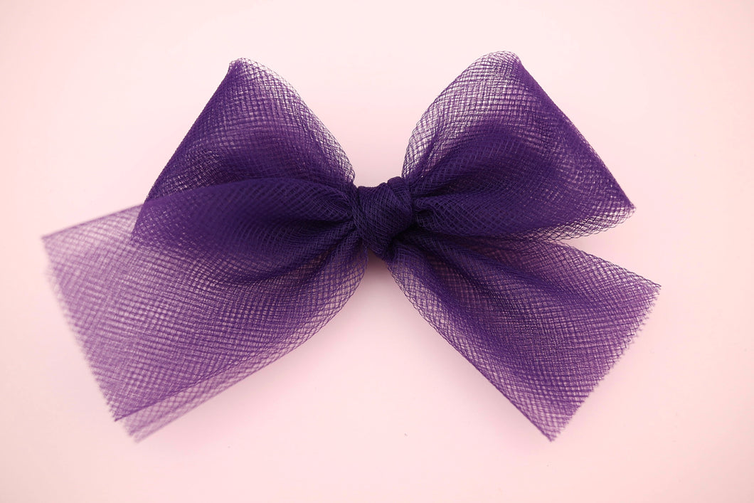 Purple Tulle Bow
