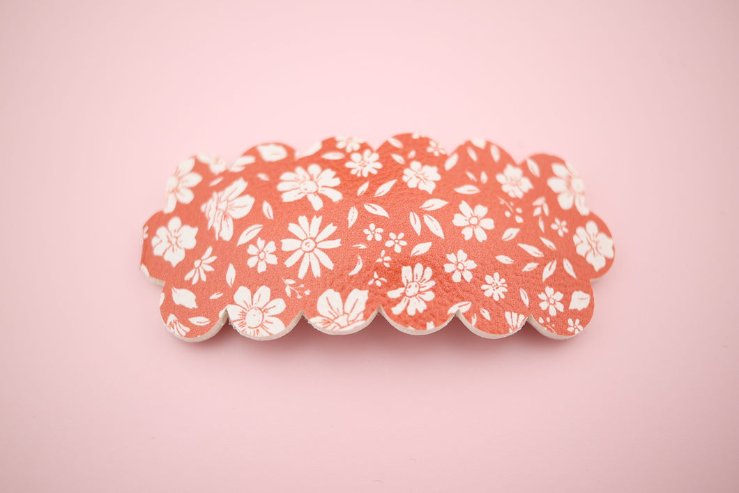 Terracotta Floral Snap Clip