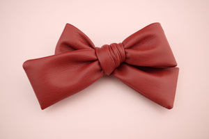 Red Pleather Petite Bow