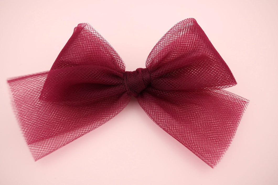 Burgundy Tulle Bow