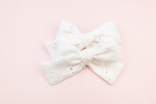 Load image into Gallery viewer, White Floral Eyelet Pigtails