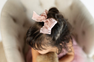 Pink Scallop Ribbon Bow