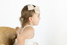 Load image into Gallery viewer, Ivory Scallop Ribbon Bow