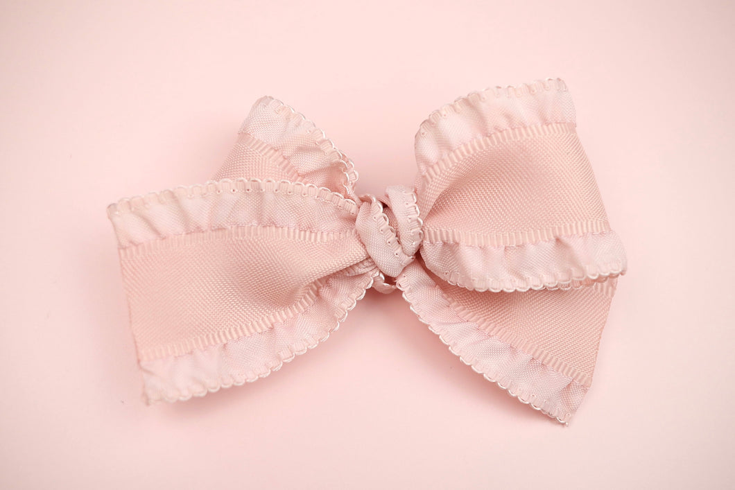 Pink Scallop Ribbon Bow