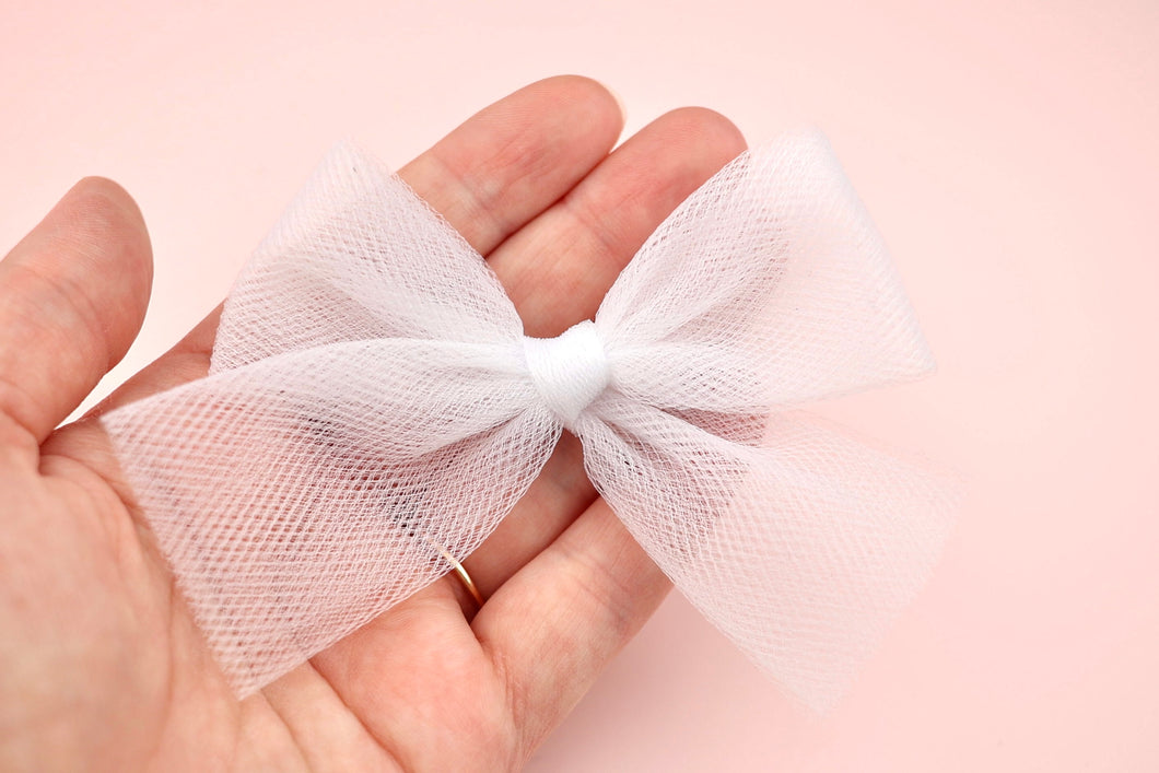 White Tulle Bow