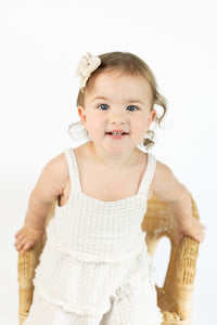 Ivory Scallop Ribbon Bow