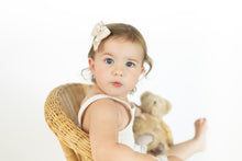 Load image into Gallery viewer, Ivory Scallop Ribbon Bow