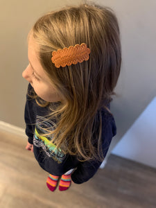 Brown Woven Snap Clip