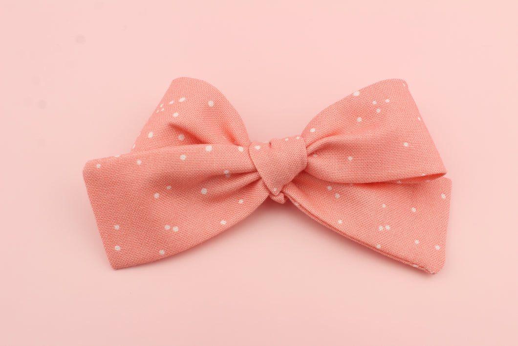 Coral Spots Petite Bow -SALE