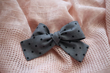 Load image into Gallery viewer, Grey Dots Petite Bow