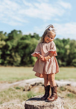 Load image into Gallery viewer, Oatmeal Plaid Classic Bow