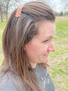 Brown Woven Snap Clip