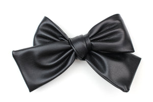 Black Pleather Classic Bow