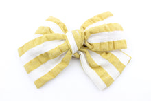 Load image into Gallery viewer, Mustard Stripe Bow -SALE