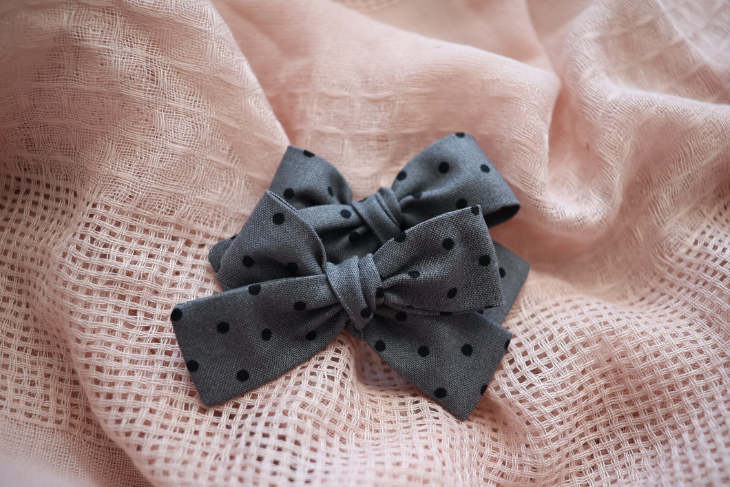 Grey Dots MINI Pigtails