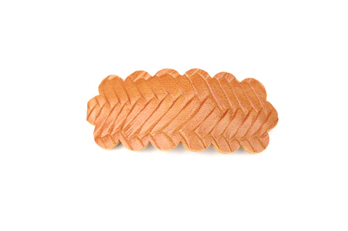 Brown Woven Snap Clip