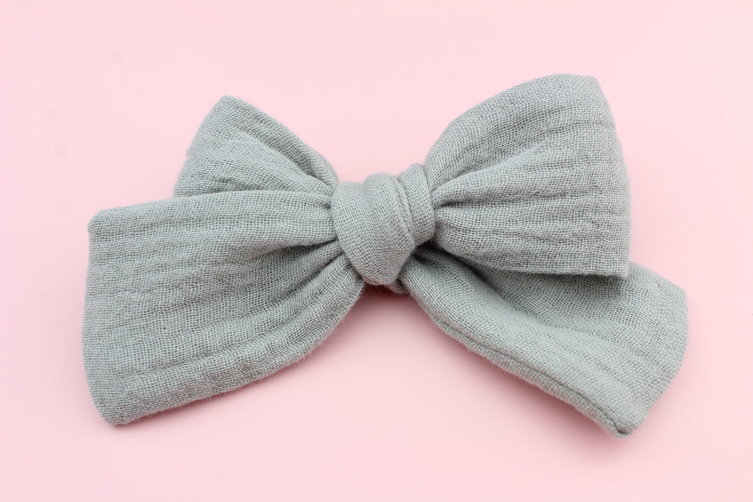 Light Grey Gauze Bow -SALE