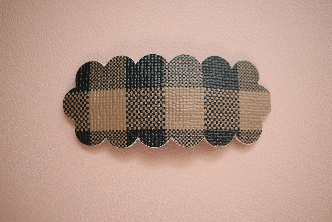 Teddy Bear Plaid Snap Clip