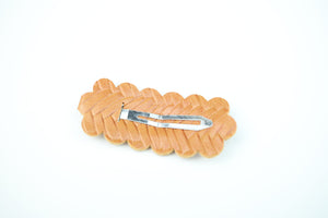 Brown Woven Snap Clip
